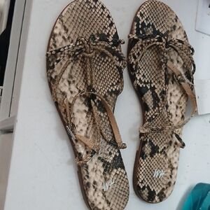 H&M Snakeskin Pattern Sandals - Tan